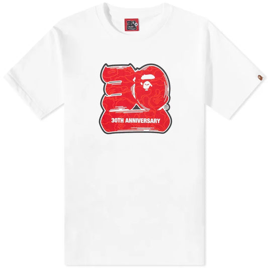 A BATHING APE 30TH ANNIVERSARY T-SHIRT 2 ROJO