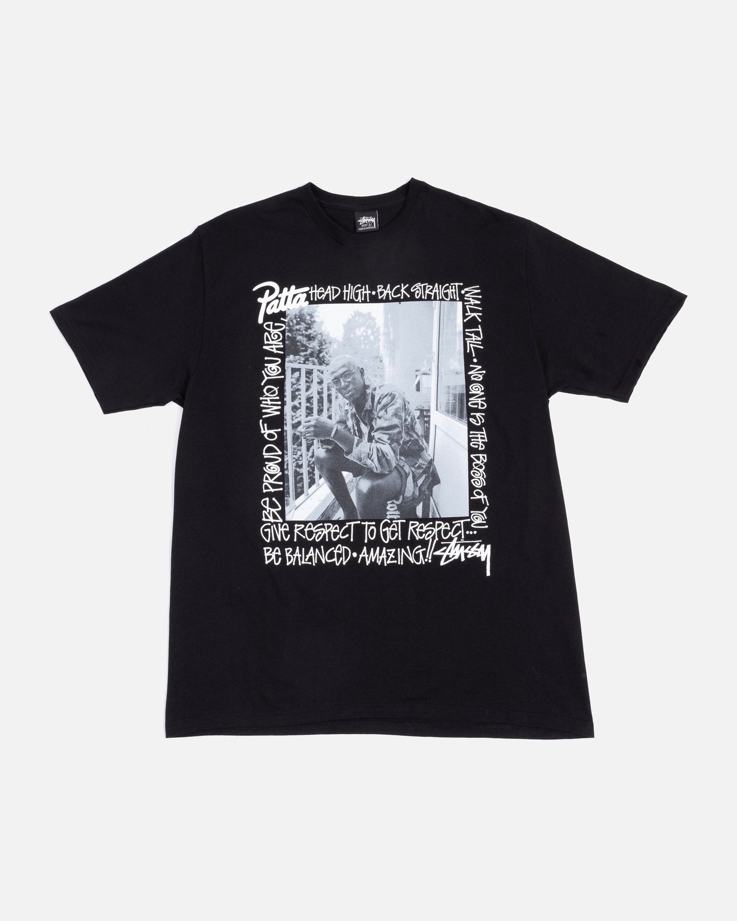 PATTA X STUSSY RESPECT T-SHIRT NEGRA